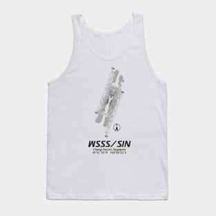 Airport Map Series - WSSS/SIN (Changi Airport, Singapore) Tank Top